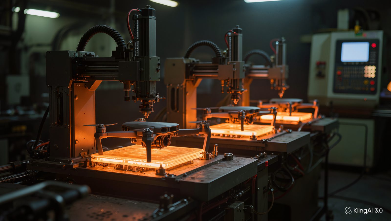 Industrial 3D printers running overnight in the Buildmo fabrication shop